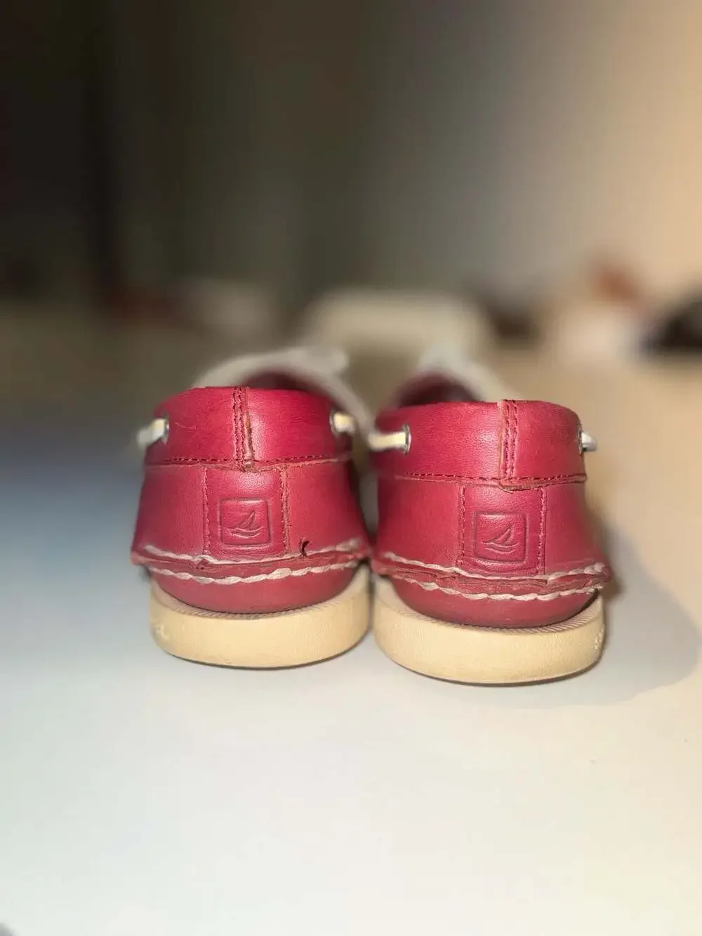 Sperry Top-Sider Authentic Original Boat Shoes Men's 8 M Red Leather